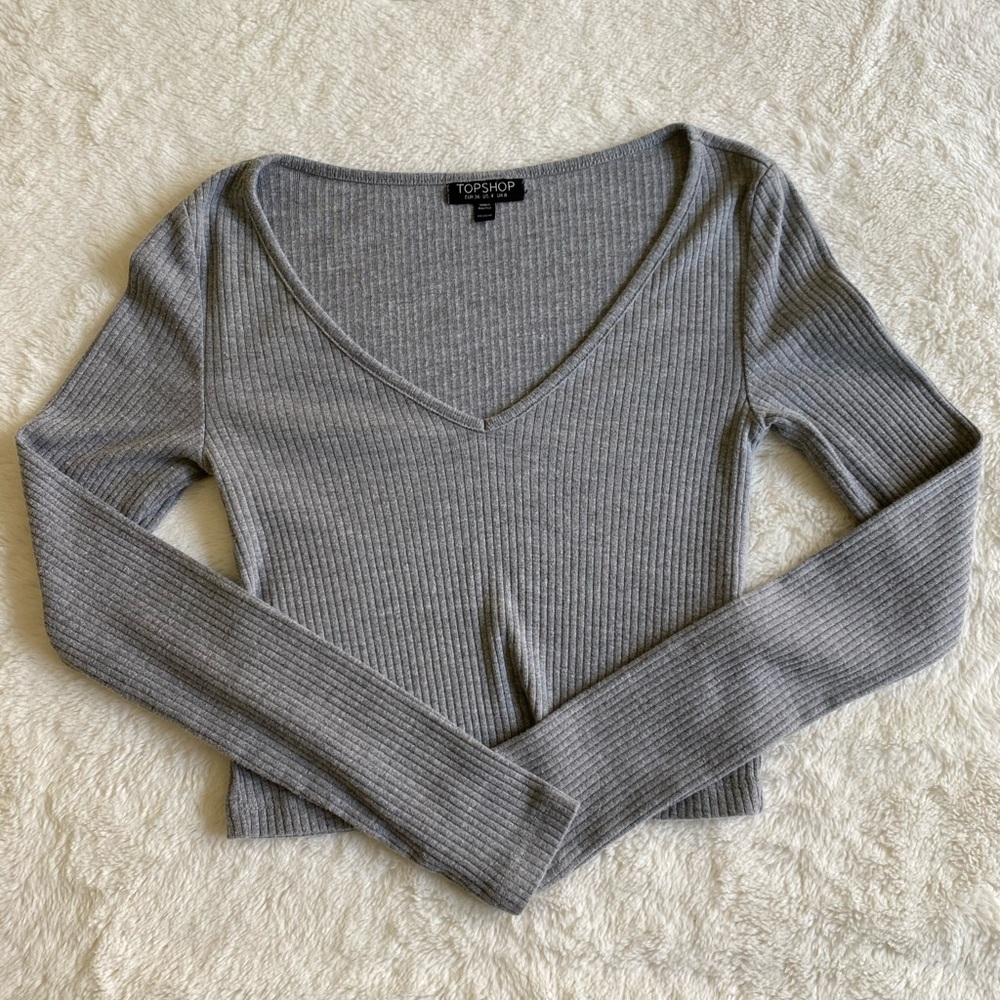 Topshop long sleeve crop top